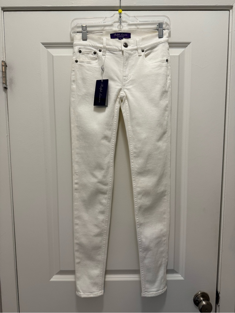 Ralph Lauren Collection Purple Label White Skinny Jeans